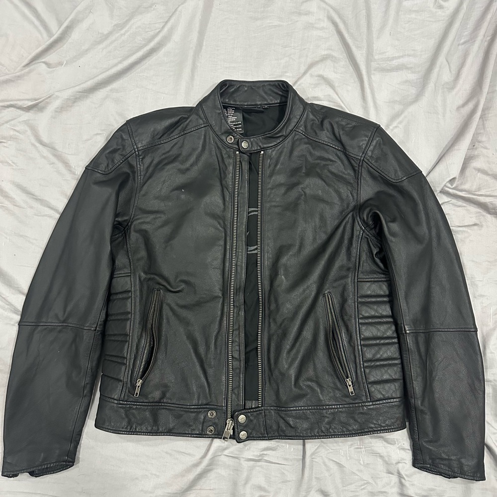 Vintage Black Harley Davidson Leather Jacket Mens Large